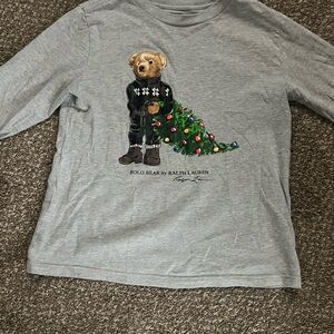 Polo by Ralph Lauren Gray Dog Shirt with Bear Design